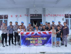 Momen HUT ke-23, Propam Polres Kotamobagu Berbagi Kebahagiaan Bersama Anak Yatim