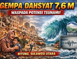 Gempa M7,6 Guncang Bitung, Warga Panik Berhamburan Keluar Rumah